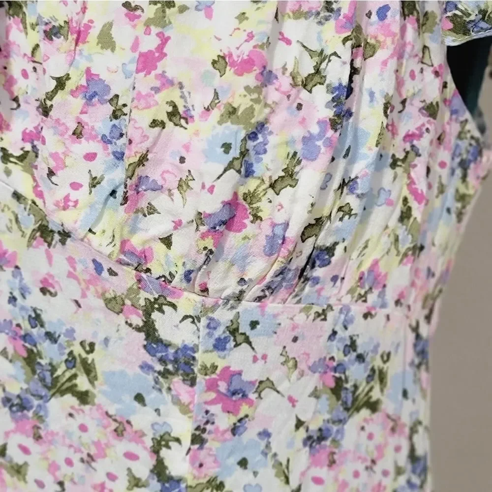 Juniors' SO Sweetheart Flutter Sleeve Mini Dress Floral Multicolor Size XL - Picture 6 of 12